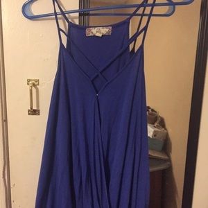 💚Pink Rose Vintage Criss-cross Tank Top